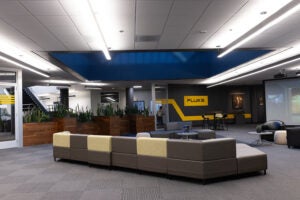 The lobby of the FLUKE corporation with couches