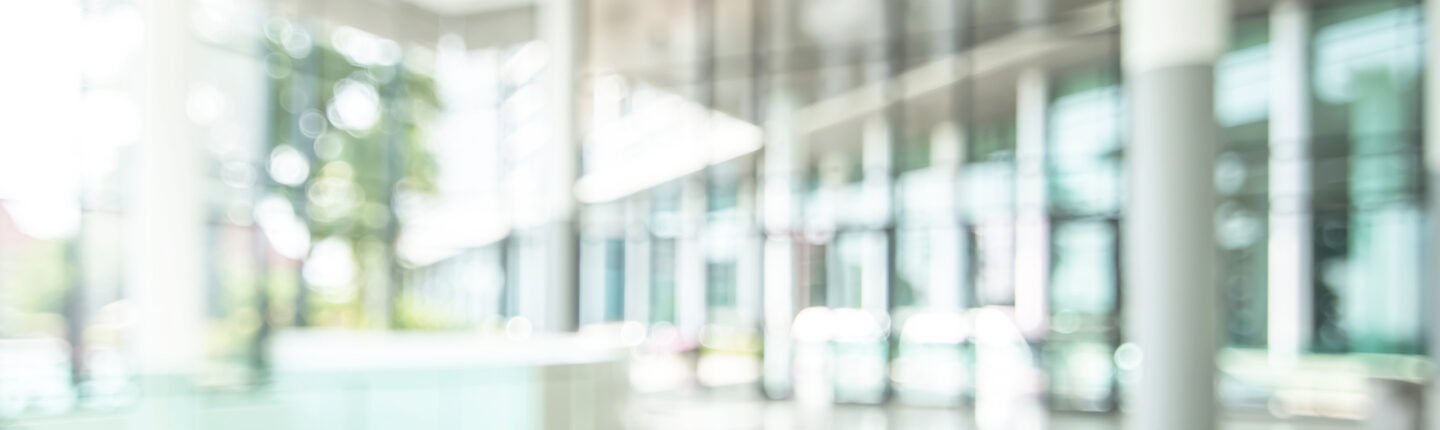 abstract view of office lobby