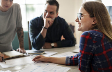 Group of diverse people having a meeting